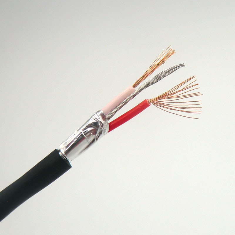 2 Core Cable Internal Connection Wire of Cabinet Twisted Pair Black Aluminum Foil Shield Earphone Microphone Audio Signal Line