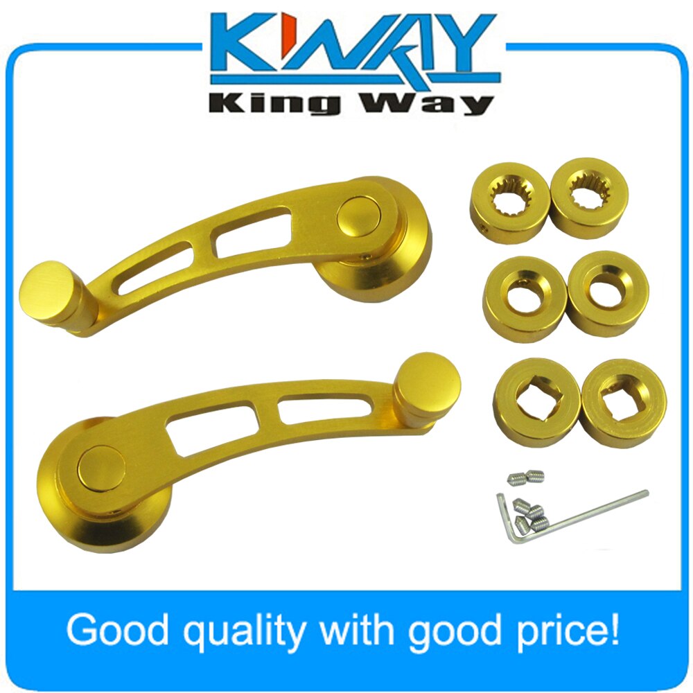 2 x 90mm Universal Aluminum Car Window Crank Winder Door Handle Kit left right Racing Style