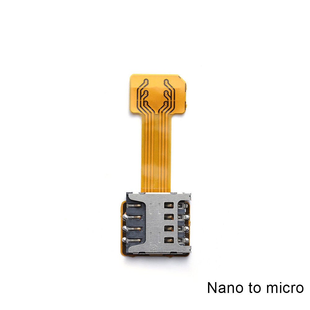 Card Extender Dual SIM Adapter Extension Cable Slot Durable For Mobile Phone Android KQS8: nano to micro