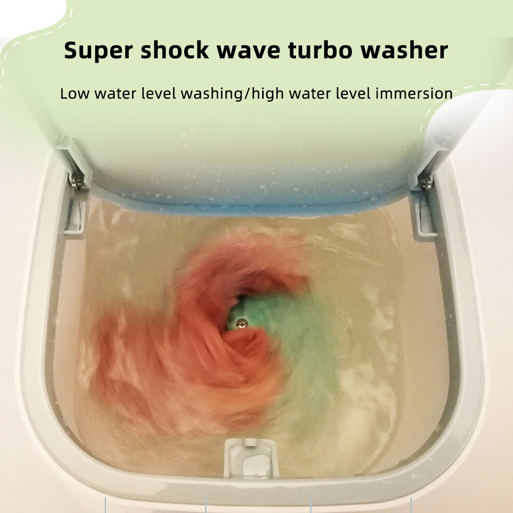 Mini automatisk vaskemaskine usb opladning husstand dehydreret roterende turbine vaskemaskine bærbar tørt undertøj pleje renere