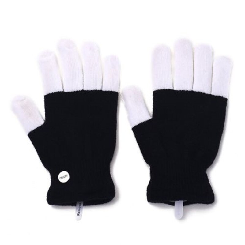 neue Heiße LED glühen Handschuh Rave Licht Blinkt Handschuhe glühen 7 Modus hell hoch Finger Spitze Beleuchtung Party Zubehör 1 stück