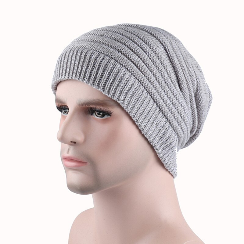 Gebreide Muts Warm Beanie Voor Man Hip Hop Winter Hoeden Unisex Effen Kleur Motorkap Toevallige Mutsen Herfst Caps Voor volwassenen