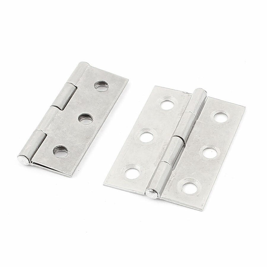20pcs Mini Flat Hinge Stainless Steel Cabinet Doors Windows Hinge Wooden Box DIY