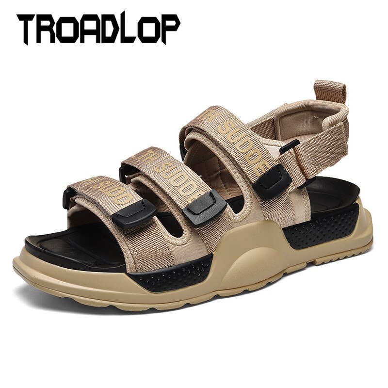 Troadlop gladiator mænd sandaler behagelige strappy sko afslappet sommer fodtøj rom stil strand sko til mænd