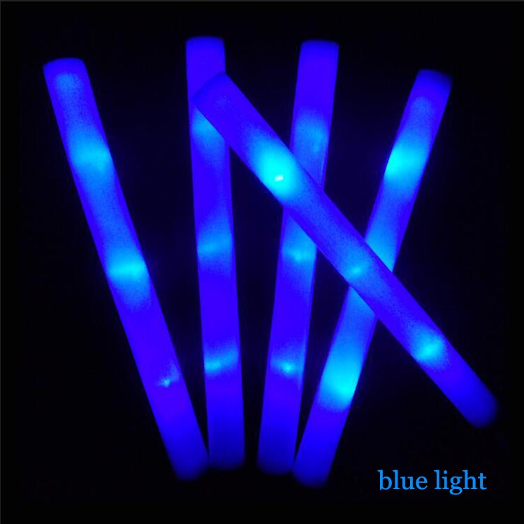 8/16/50Pcs Bâton De Mousse LED Batterie Bâton Lumineux Coloré RVB CONDUIT Lueur Lumière Fournitures De Décoration De Fête: blue light / 8pcs