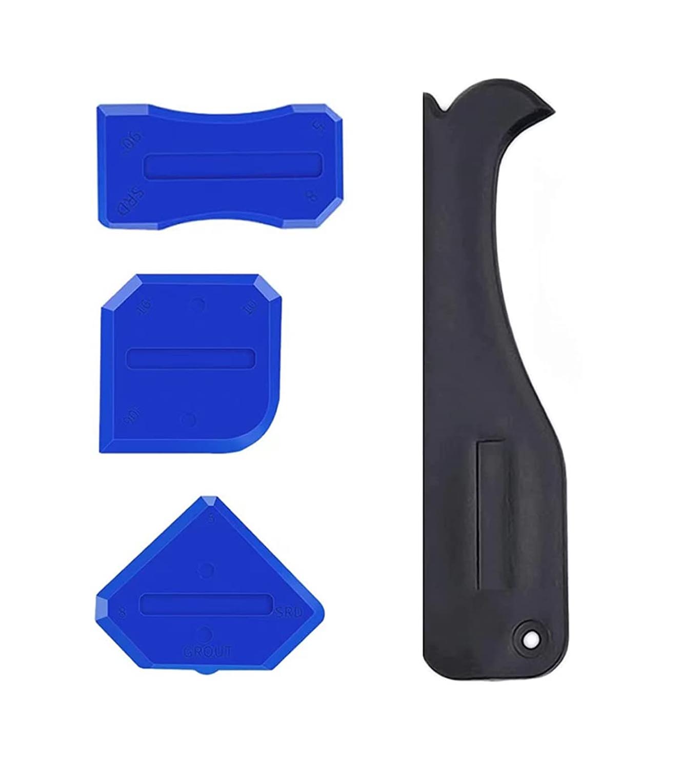 5in1 Multifunctionele Coner Breeuwen Tool Siliconen Schraper Lijm Remover Mes Hoek Schoonheid Spleet Spatel Tool Grout Schraper Kit: Lavendel