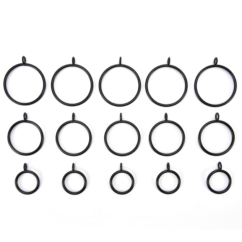 Zwart Metalen Gordijn Ringen Opknoping Ringen Voor Gordijnen En Staven 4 Maten En 10Pcs