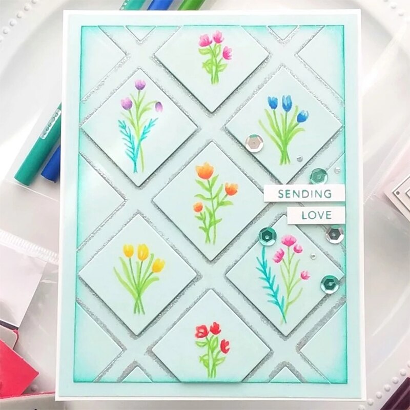 Rectangle and Square Pyramid Frame Background Metal Cutting Dies For DIY Scrapbooking Card Paper Album Making no stamps