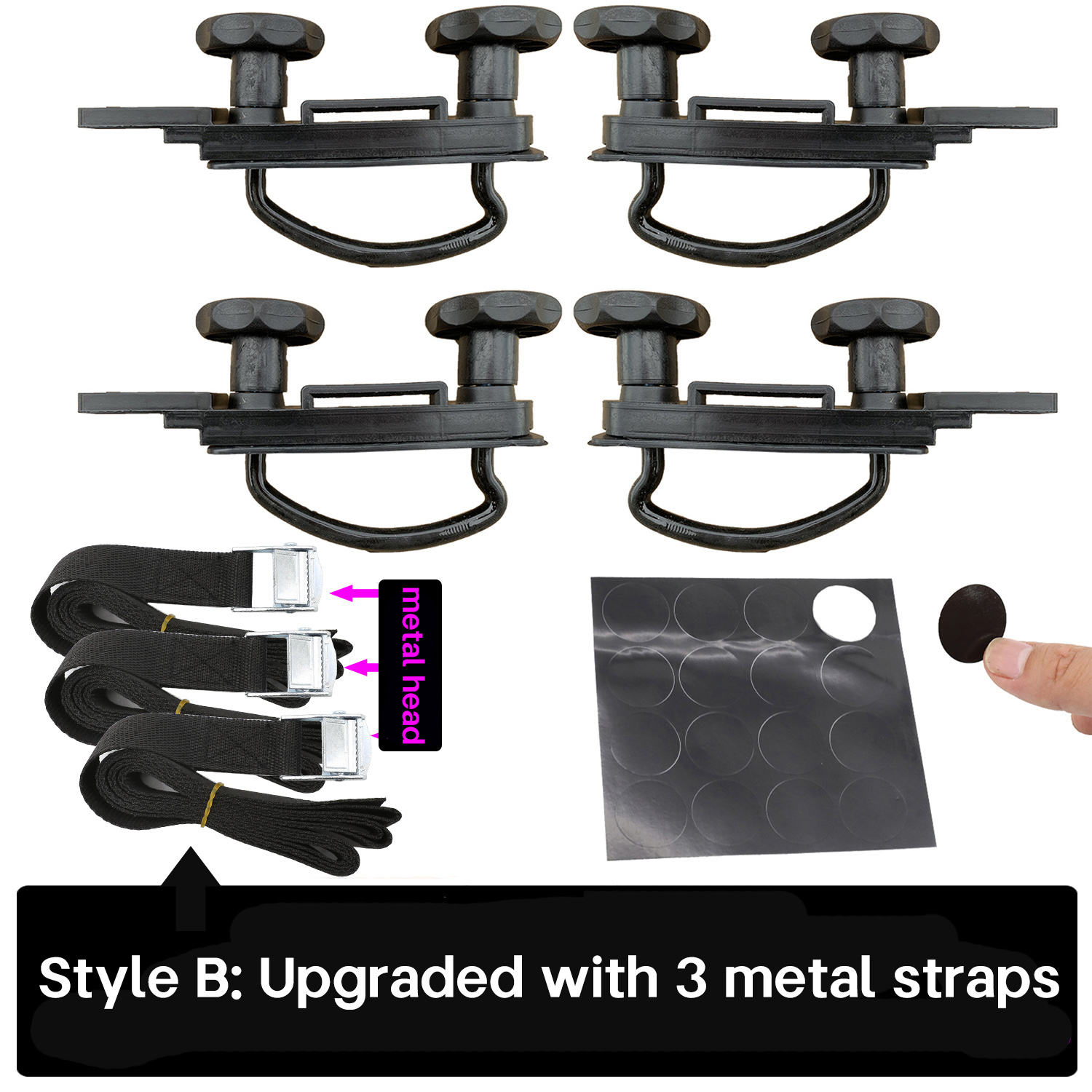 4 PCS Galvanized metal Steel Roof Box U-Bolt Clamps Rooftop Cargo Carrier Rack Bolts Car Van mounting Accessories U-Bracket XLX: army green