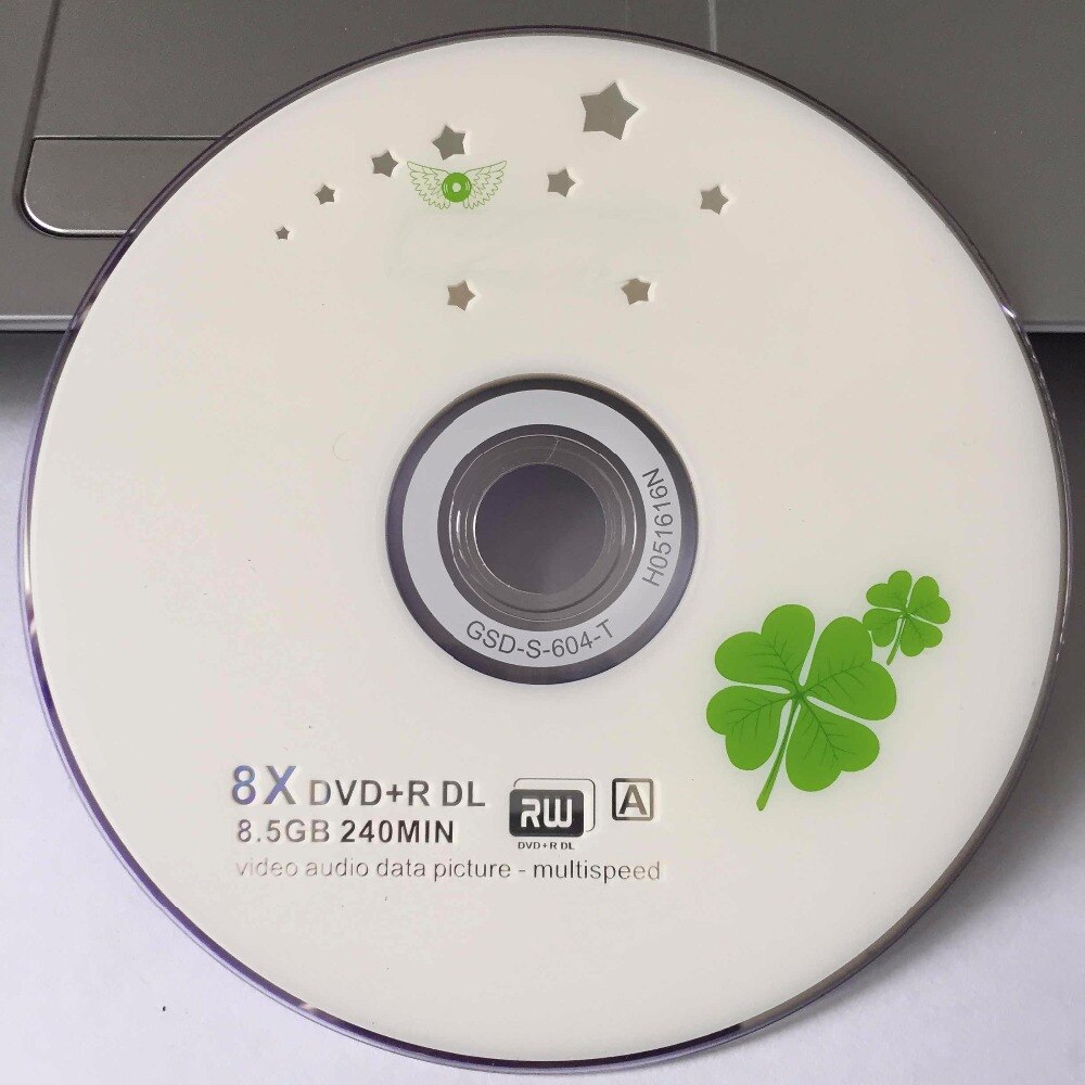 Discos impresos con trébol en blanco, disco DVD + R DL, Grado A X8, 8,5 GB