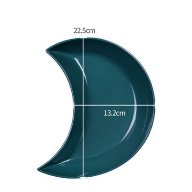 5 Pcs Kitchen Dinner Plates Crescent Shaped White Set Plate Dishes Stackable Food Snack Dinner Dish European Style Platters