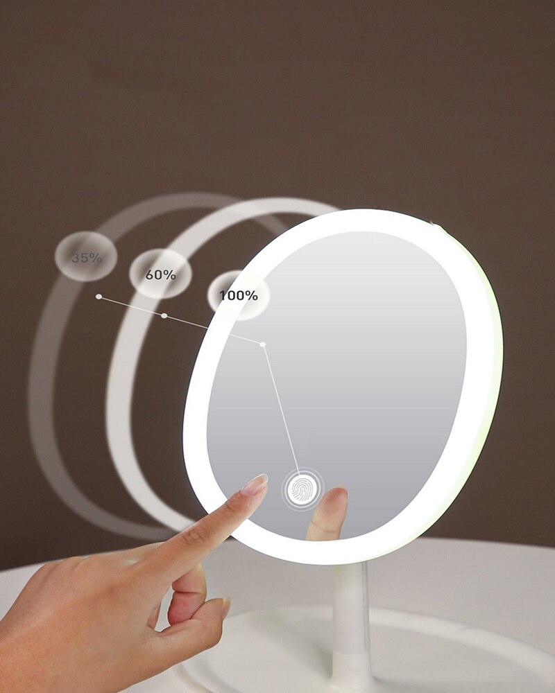 Peili meikkivalo peilit led-- peilivalo säädettävä valaistus kosketusnäyttö meikkipeili usb lataus ja irrotettava
