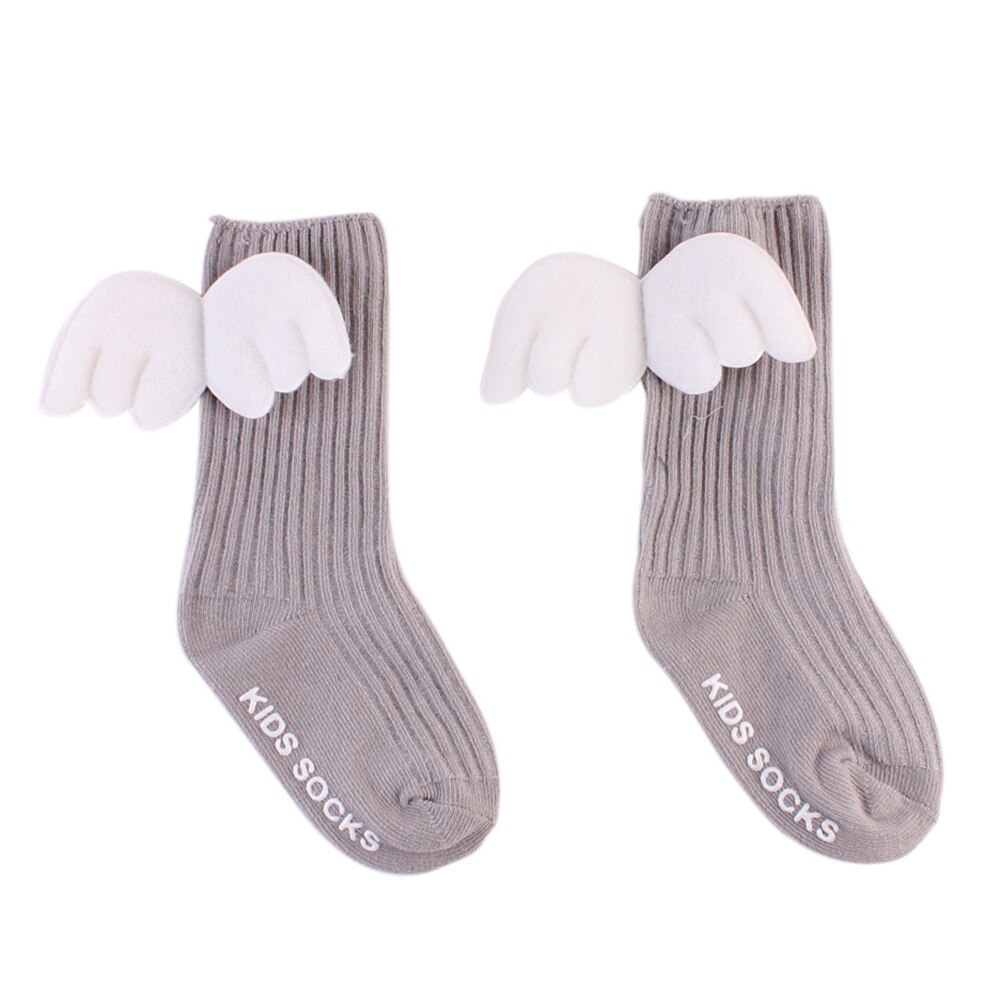 0-4Y Cotton Baby Cute Knee High Socks 3D Angel Wings Kids Toddler Candy Color Soft Sock Children Leg Warmers Girl: 04 / 0-2years