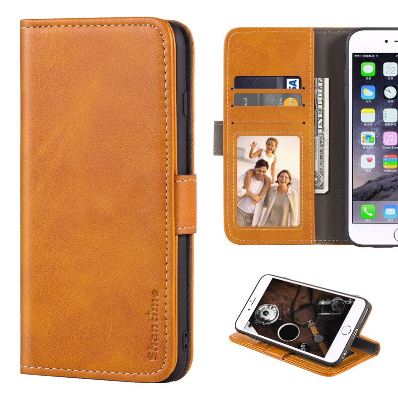 Funda con tapa para Huawei P8 Max, funda de negocios de cuero de lujo con imán, billetera, funda para teléfono Huawei P8 Max: Light brown
