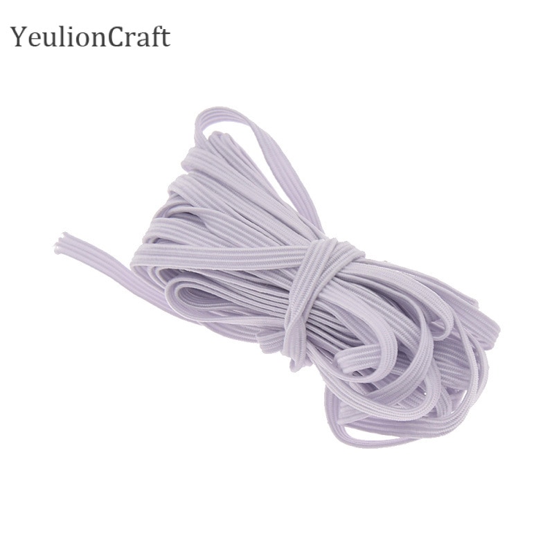 Chzimade 4mm White Black Elastic Bands 5/10/15/20/25/30/35/40/45/50Yards For Sewing Flat Rubber Elastic Cord Stretch String: white / 3x5Yards