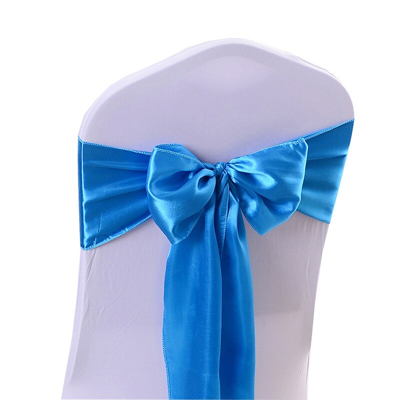 Cintas de lazo para silla de satén, cintas para decoración de Silla, boda, evento de Hotel, banquete, 50 Uds.,: Azul