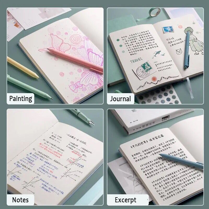 400 Pages Mitation Leather Blank Notebook A5 Daily White paper Note Business Office Daily Work Notepad for Long Writing As