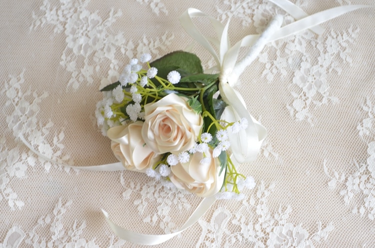bridesmaid bouquet real rose flowers wedding bouquet hand made rose with white baby breath artificial flower wedding bouquet