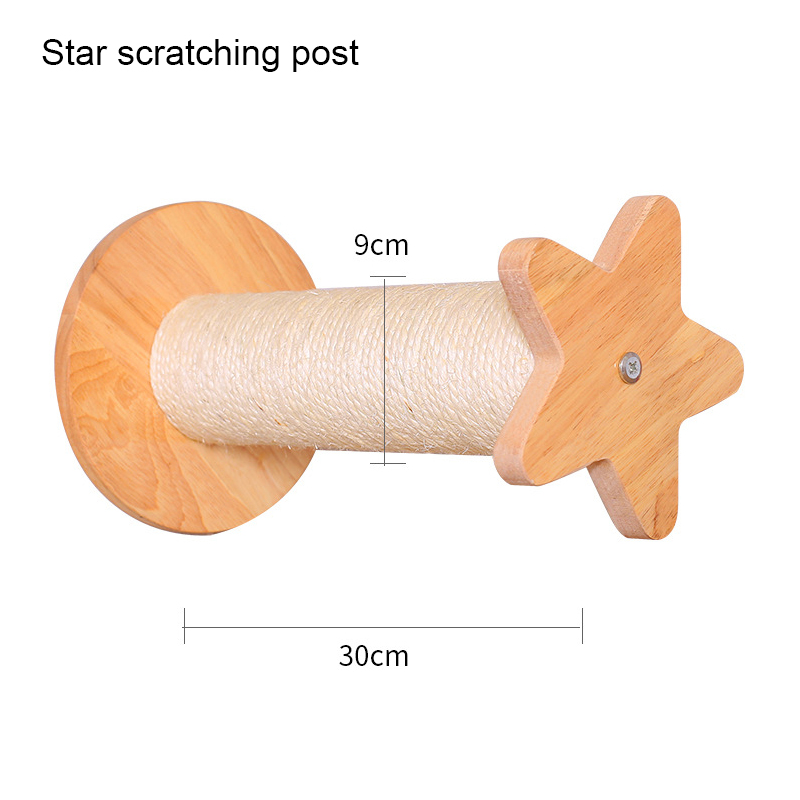 Wall-mounted Cat Bridge Cat Tree House Climbing Frame Star Scratching Post Cat Ladder Step Kitten Jumping Platform Pet Furniture: Star scratching post