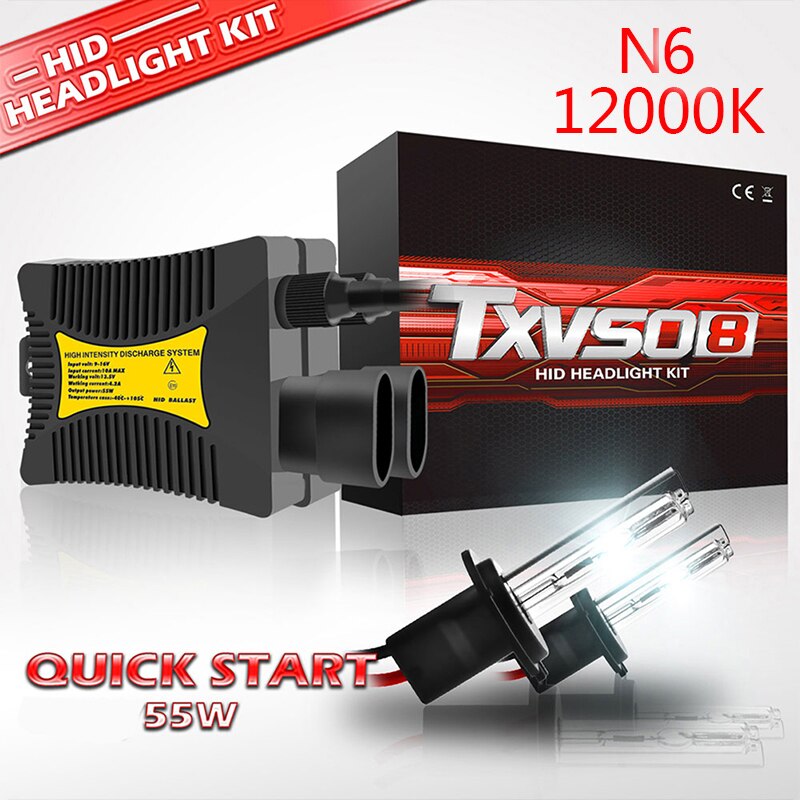 ! TXVSO8-bombillas de faro delantero de coche HID, Kit Universal de xenón H7 55W 12V, 3000K a 12000K H1 a 9007 lámparas