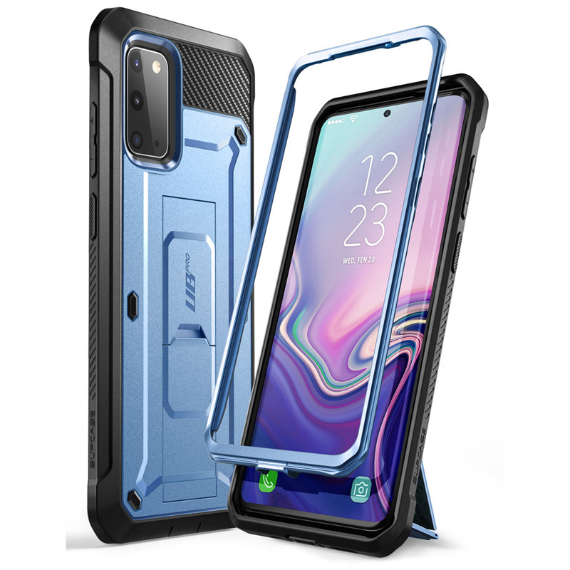 Für Samsung Galaxis S20 fallen/S20 5G fallen Freisetzung) SUPCASE UB Profi voll-Körper Halfter Abdeckung OHNE Gebaut-in Bildschirm Schutz: MetallicBlue