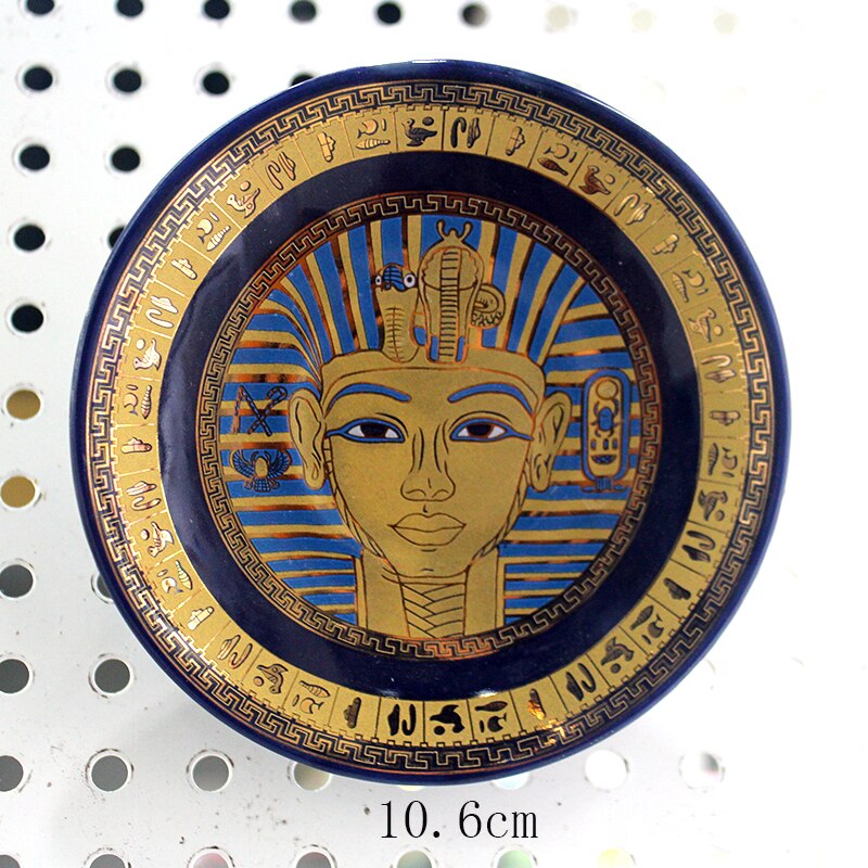 Platos decorativos de pintura de estilo egipcio, plato artístico de cerámica para el hogar, placa de pintura de fondo de Hotel: 1869