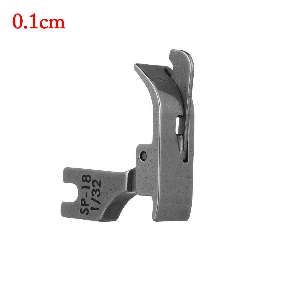 Pied-de-biche en métal pour Machine à coudre industrielle 1/4, 1/8, 3/8, 1/16, 3/16, 5/16, 1/32, SP-18, bord mobile, aiguille simple, 1 pièce: 0.1cm