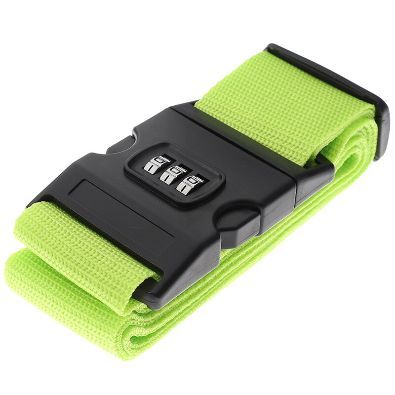 Luggage Strap Cross Belt Packing Adjustable Travel Accessories Suitcase Nylon 3 Digits Password Lock Buckle Strap Belt Tag 200CM: Green