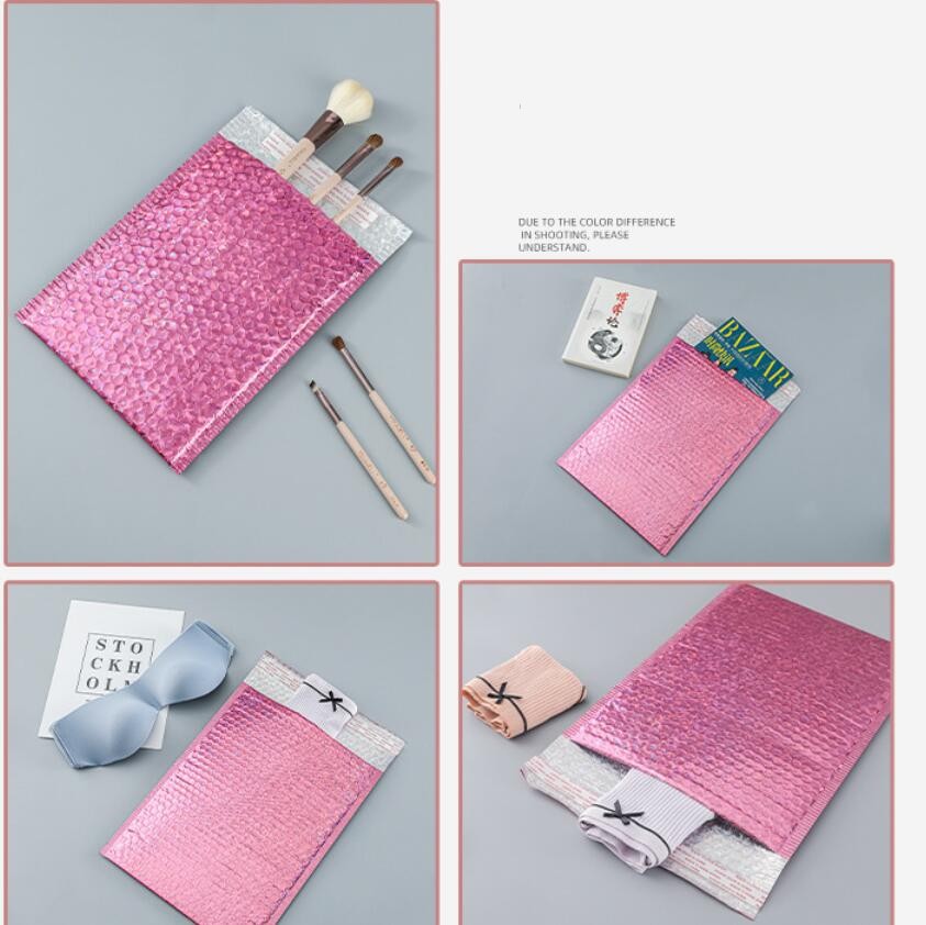 50pcs Rose Gold Poly Bubble Mailer Envelopes Aluminum Foil Padded Envelopes Self Seal Bubble Mailer Bags