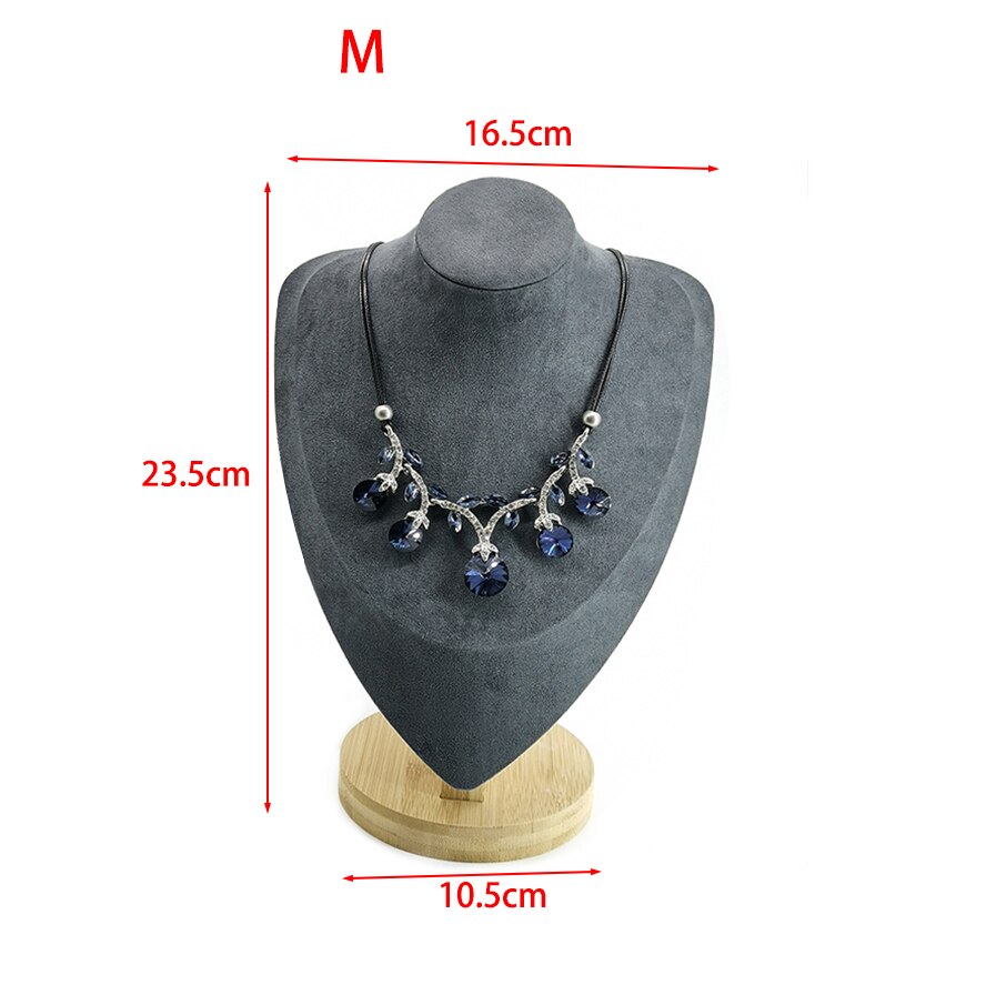 Bamboe Ketting Display Stand Hanger Display Sieraden Houder Sieraden Mannequin Buste Ketting Etalage Sieraden Display: Grey M