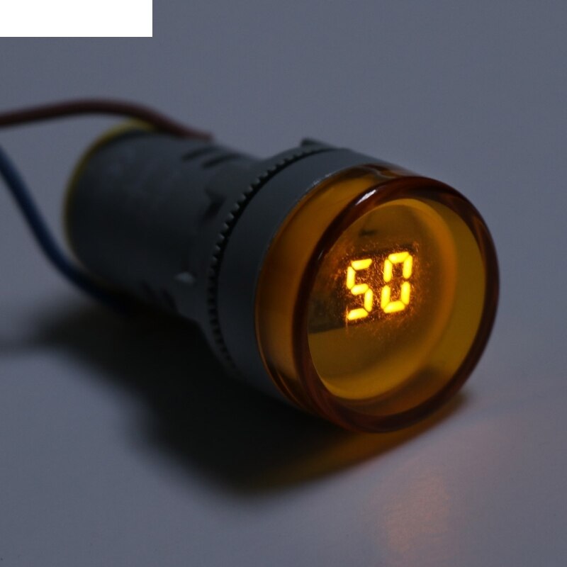 22mm ledet digitalt display elektricitet hertz ac frekvensmåler indikator signal lampe lys tester combo måleområde 20-75hz