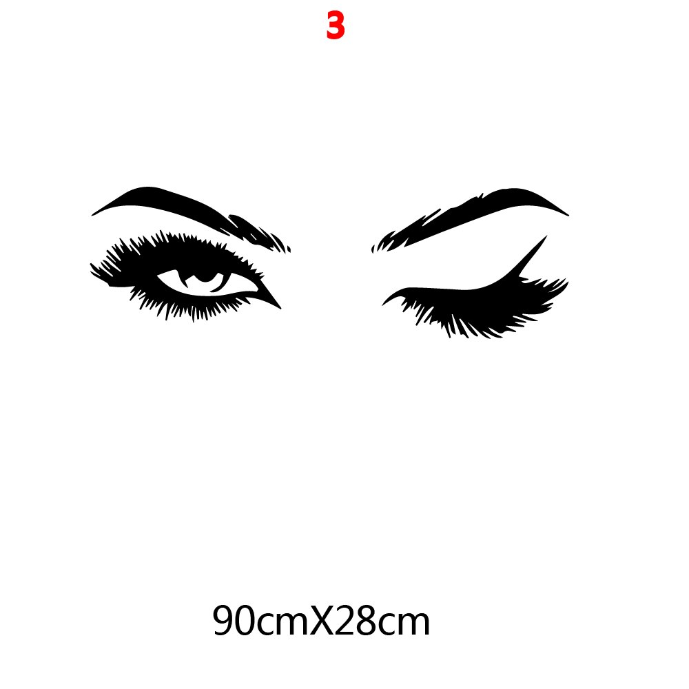 Skønhedssalon salon læbestift øjne vinyl wallsticker tapet til skønhedssalon piger soveværelse indretning vægmaleri plakat citater make up: 3