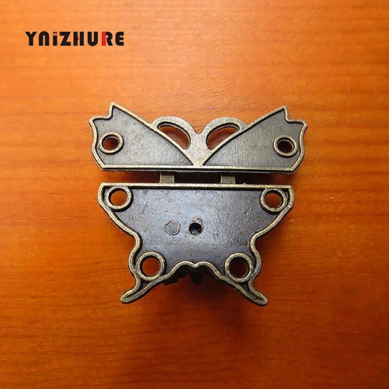 2pcs 51*46mm Wood Box Padlock Hasp Lock Antique Wooden Box Clasp Buckle Butterfly Alloy Lockbuckle Decorated
