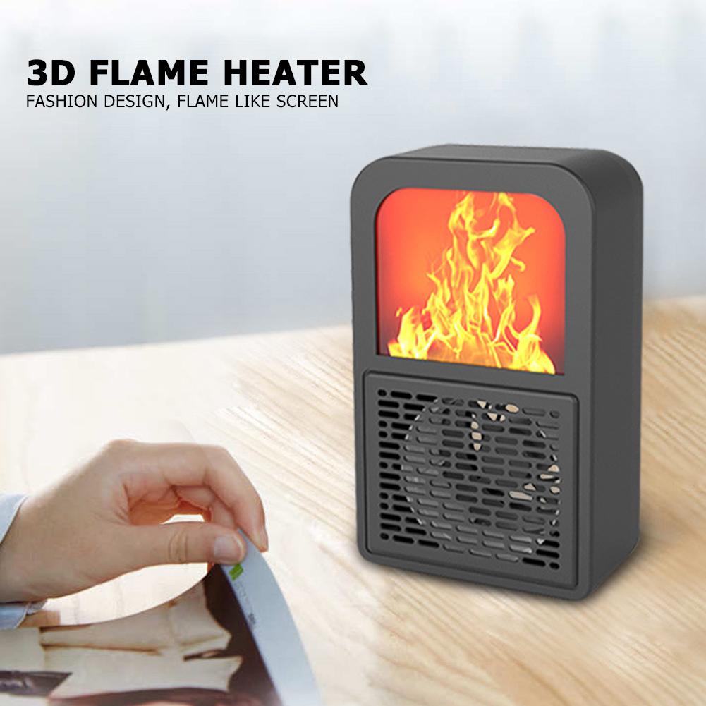 Mini overophedningsbeskyttelse 3d flamme pejsvarmer vinter hjem desktop elektrisk varmere maskine til kontor sovesal
