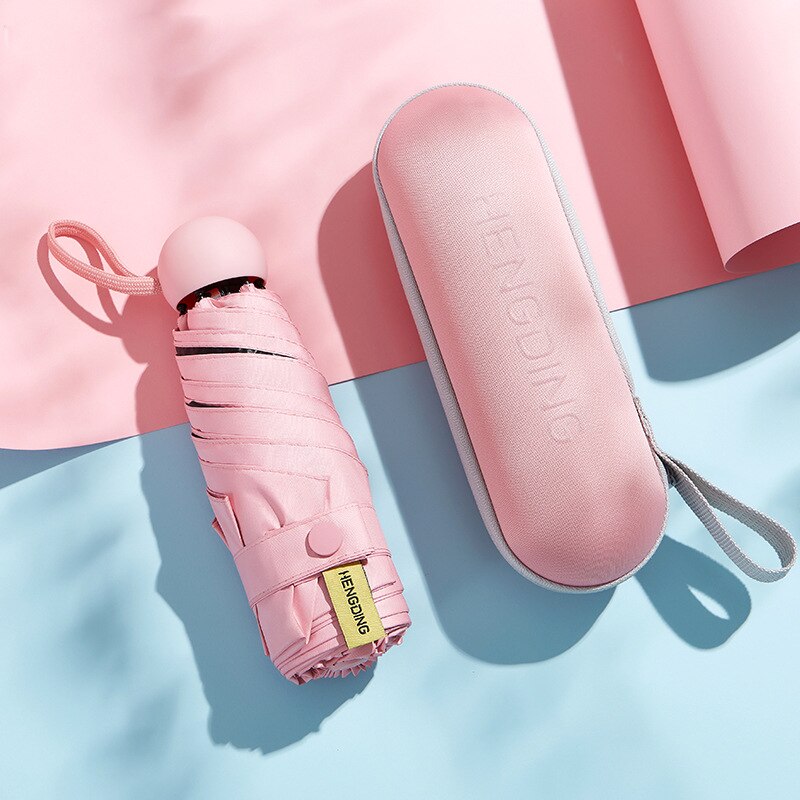 Miniparaguas para mujer, sombrilla de bolsillo a prueba de viento, colorida, Anti UV de lluvia, protección solar, 6K, pequeña