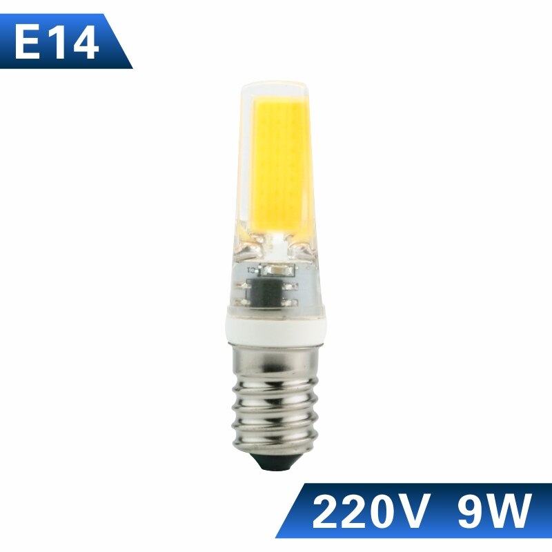 LARZI LED G4 G9 E14 ampoule ca/cc gradation 12V 220V 3W 6W 9W COB SMD LED lumières d'éclairage remplacer halogène projecteur lustre: E14 9W 220V / Warm white