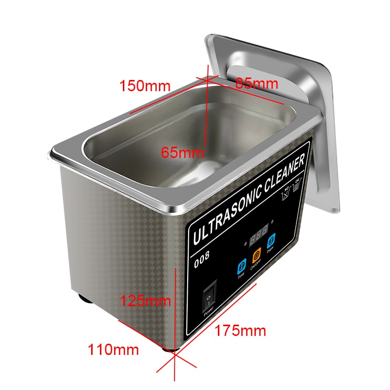 Ultralydrens 35w 800ml husholdnings digital kurv i rustfritt stål 110v 220v ultralyd rengjøring for protese klokker briller