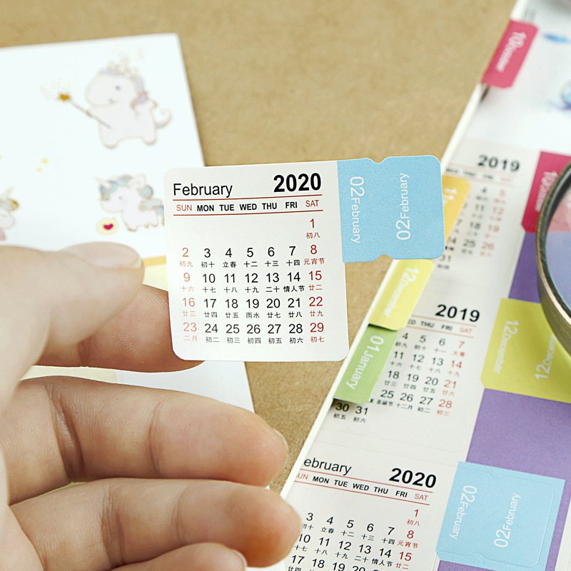År månedlig kalender klistermærke dagbog planlægning notesbog scrapbog dekorative klistermærker tilbehør diy statinery