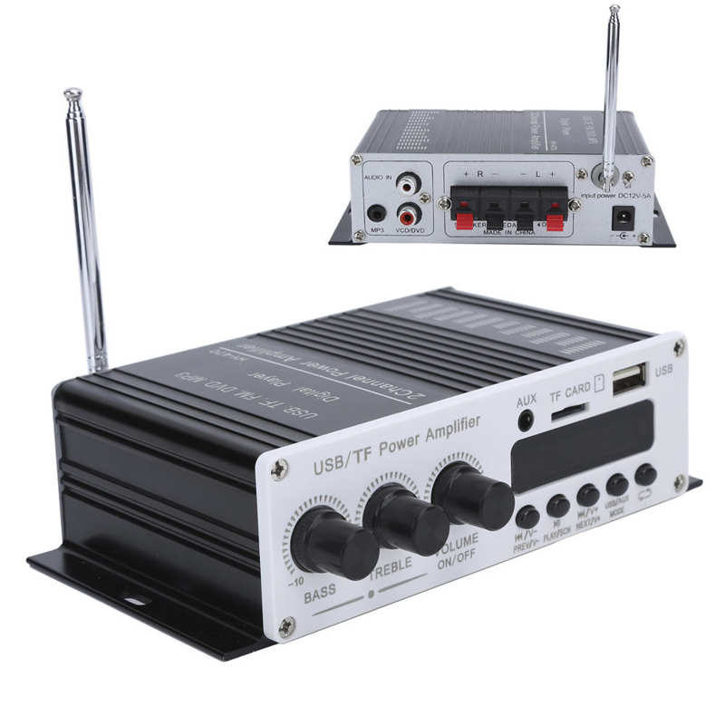 Stereo Audio Amplifier USB Memory Card Digital Player FM 4.2 Car Power Hi‑Fi Stereo Audio Amplifier