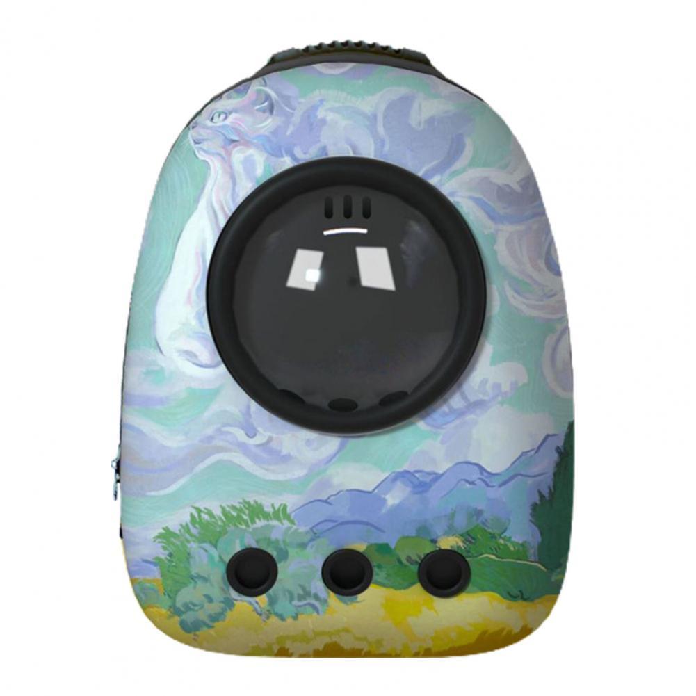 Portable Cat Backpack With Vents Double Zipper Pet Carrier Backpack Oxford Cloth Dogs Carrier Cat Carrier Bag Pet Backpack