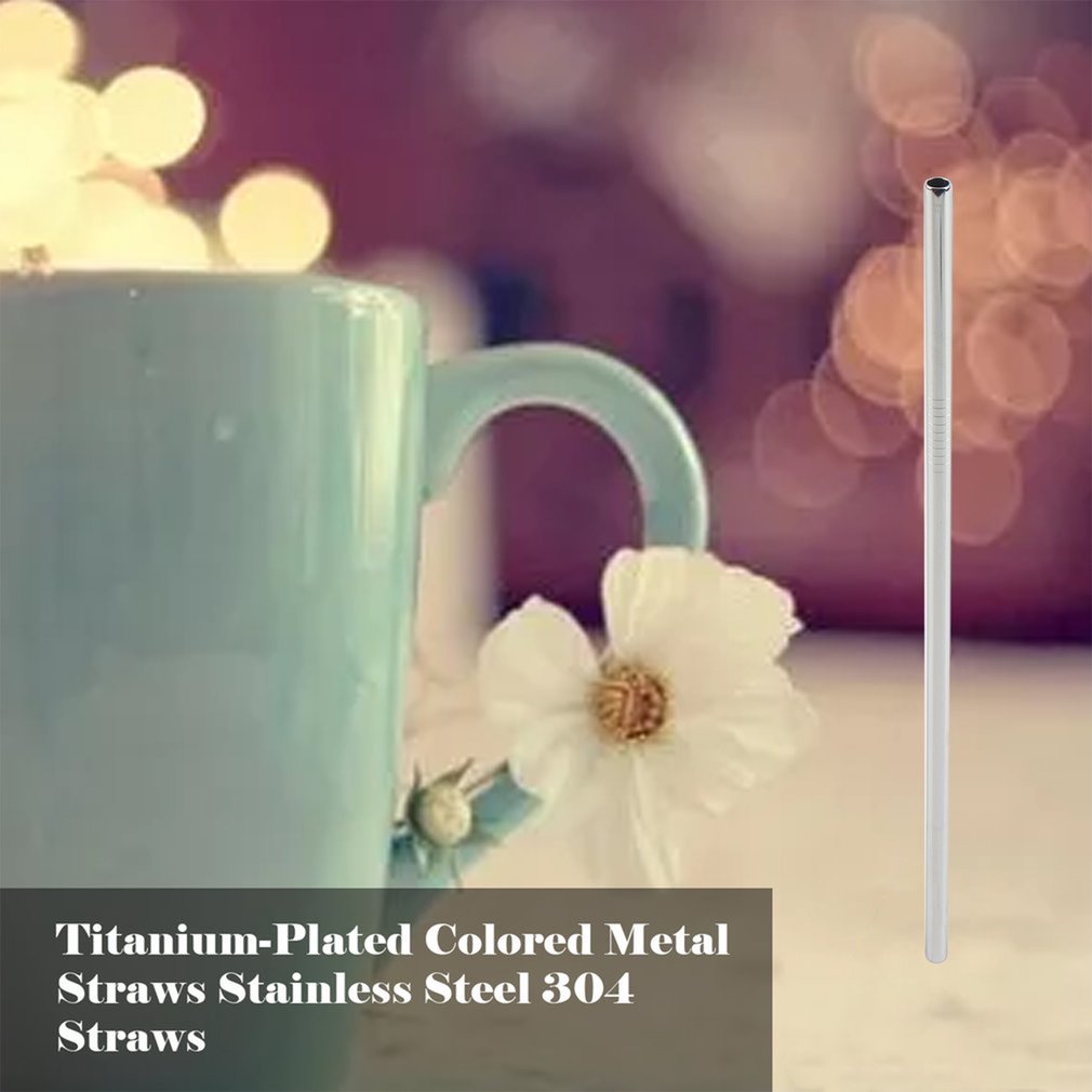 50 sztuk tytanowe kolorowe metalowe słomki herbata mleczna słomki robić picia ze stali nierdzewnej 304 słomki słomki ze stali nierdzewnej