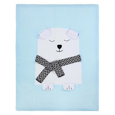 luft tilstand quilt kanin rev strikket baby tegneserie dyr teppe sofa barnevogn dekker låve nyfødt sengetøy swaddle dekk: Blå bjørn