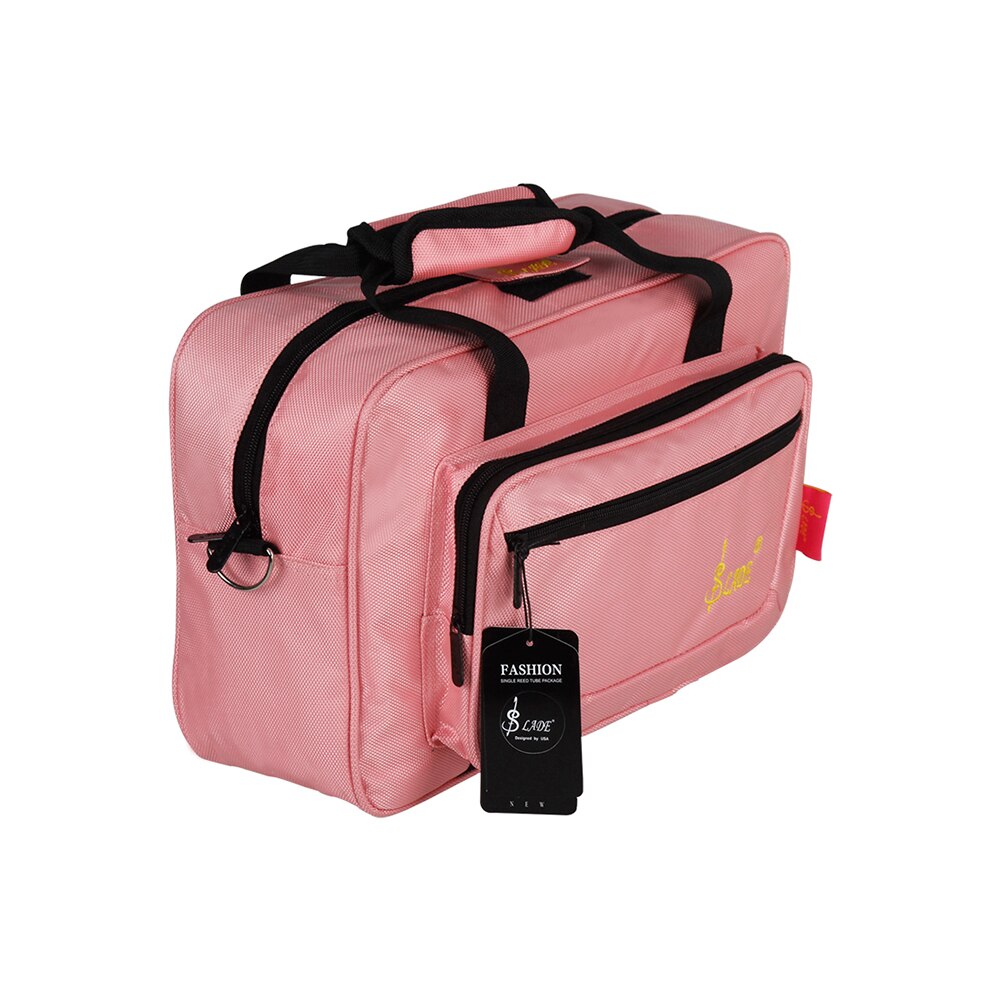 Mochila de transporte suave Universal para clarinete Oboe, acolchado de esponja con correa para el hombro, accesorios de instrumentos de viento de madera: Rosa