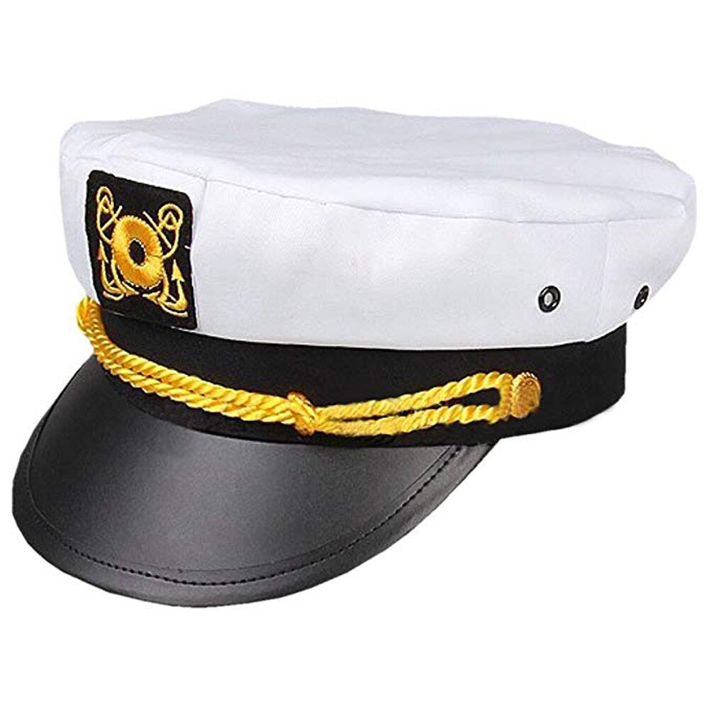 Sailor Yacht Boot Kapitein Hoed Navy Marines Admiraal White Gold Cap