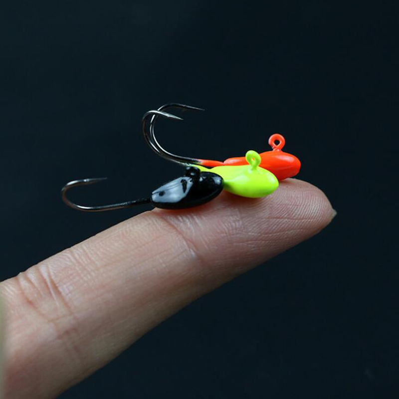 5 Pcs/Lot Mini tête de gabarit de plomb exposée 0.5g 0.7g 1.1g crochet barbelé leurre souple hameçon crochet de pêche sur glace hiver matériel de pêche