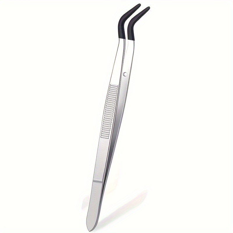 6 Pcs Of Rubber Tip Tweezers PVC Silicone Precision Tweezers Black I361665361 - View #3