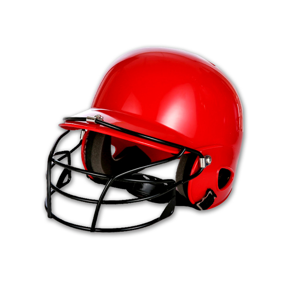 Honkbal Helm Gegoten Batting Helm met Gezicht Guard Masker: Rood / S