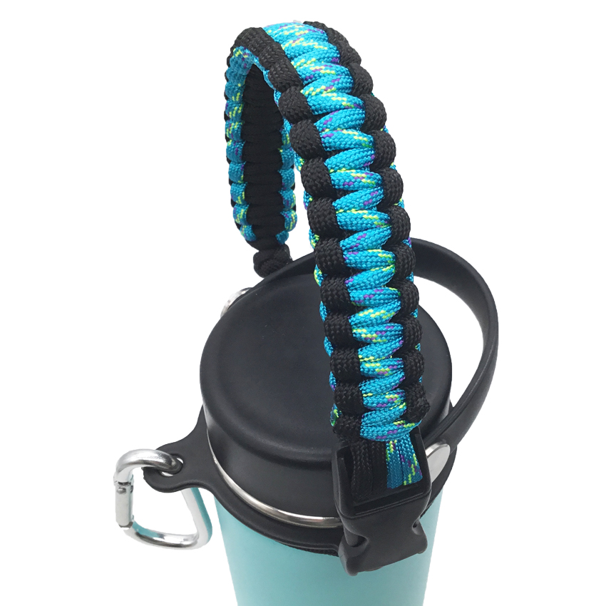 Paracord Handle Strap Cord with Safety Ring and Carabiner for Hydro Flask Wide Mouth Water Bottle for Hiking Camping Walking: 18