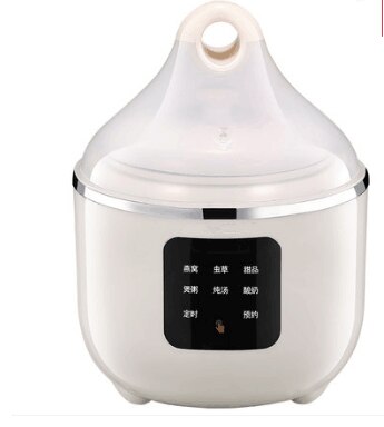 220V Household Electric Ceramic Rice Cooker Porridge Meat Stewing Cooker Automatic Multi Cooking Pot EU/AU/UK/US Plug: white