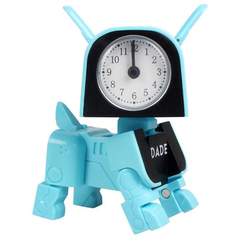 Junge freundlicher Wecker Karikatur Roboter Hund Schreibtisch Uhr Spielzeug Schlafzimmer aufwachen hoch Uhr Reise Schreibtisch Nadel Uhren